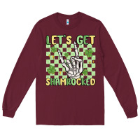Burgundy let's get shamrocked Long Sleeve Tee - MaliasSmallBusiness