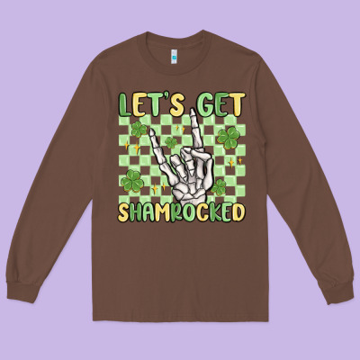 Let's Get Shamrocked Long Sleeve Tee Designed By Maliassmallbusiness