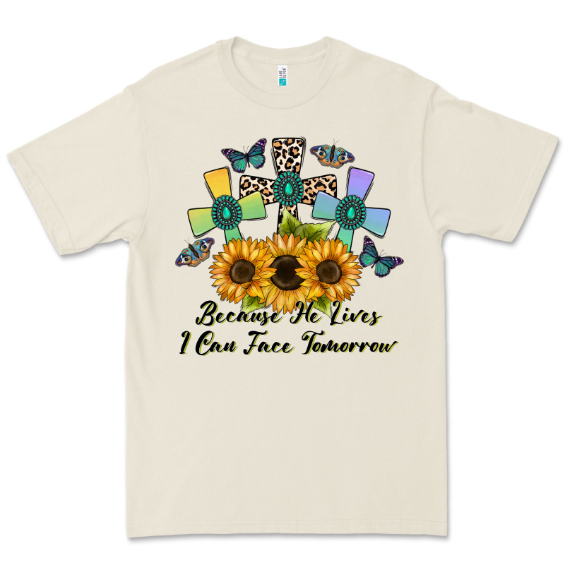 Because He Lives I Can Face Tomorrow Premium Tee by CowhideDigitalArt | Teevron