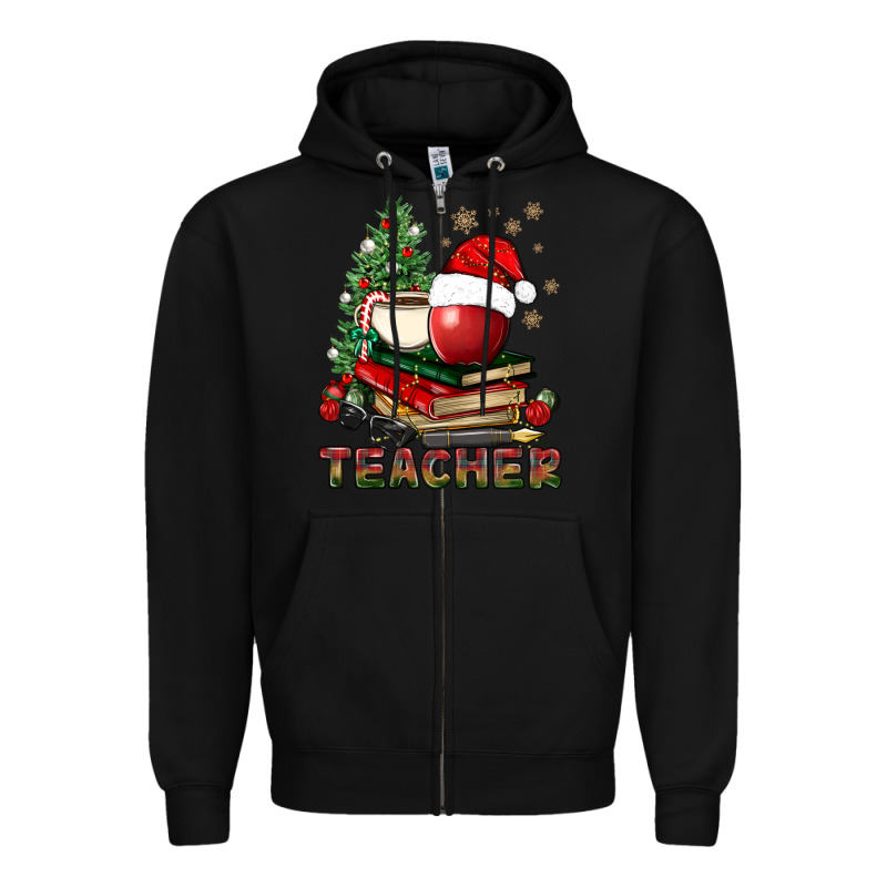Teacher With Christmas Tree Zipper Hoodie by BundleAndBundleShop | Teevron