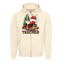 Sandshell Teacher With Christmas Tree Zipper Hoodie - BundleAndBundleShop