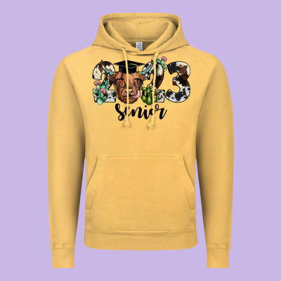 Highland Cow 2023 Vintage Hoodie Designed By Jahusdesignshop
