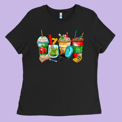 Teacher Coffee Cups Ladies Tee Designed By Zillion Design Studio