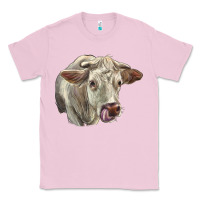 Bubblegum Pink Charolais Cattle Face Classic Tee - LillyAllenDesigns