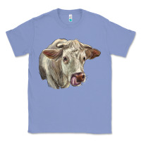 Colony Blue Charolais Cattle Face Classic Tee - LillyAllenDesigns