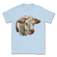 Dusty Blue Charolais Cattle Face Classic Tee - LillyAllenDesigns