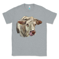 Heather Grey Charolais Cattle Face Classic Tee - LillyAllenDesigns