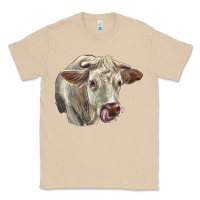 Mushroom Charolais Cattle Face Classic Tee - LillyAllenDesigns