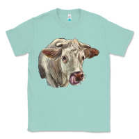 Seafoam Charolais Cattle Face Classic Tee - LillyAllenDesigns