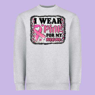 I Wear Pink For My Mom Breast Cancer Awareness Heavyweight Sweatshirt Designed By Jasminsmagicworld