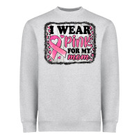 Heather Grey i wear pink for my mom breast cancer awareness Heavyweight Sweatshirt - Jasminsmagicworld