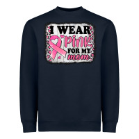 Navy i wear pink for my mom breast cancer awareness Heavyweight Sweatshirt - Jasminsmagicworld