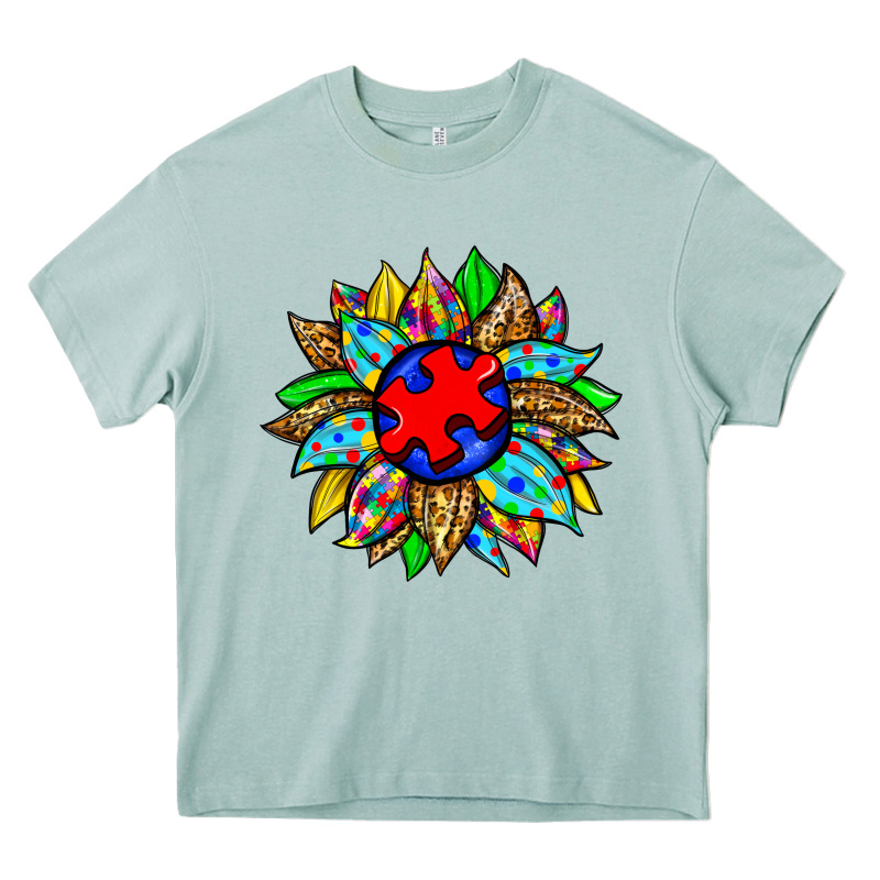 Autism Sunflower Heavy Core Tee by Zillion Design Studio | Teevron