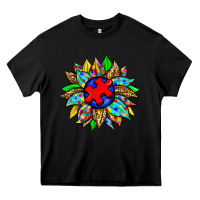 Black autism sunflower Heavy Core Tee - Zillion Design Studio