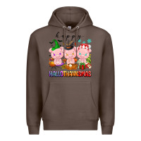 Coffee happy hallothanksmas pigs Premium Hoodie - texasbilliewilder