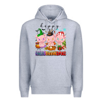 Heather Grey happy hallothanksmas pigs Premium Hoodie - texasbilliewilder