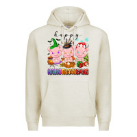 Oatmeal Heather happy hallothanksmas pigs Premium Hoodie - texasbilliewilder