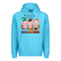 Ocean Blue happy hallothanksmas pigs Premium Hoodie - texasbilliewilder