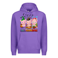 Purple happy hallothanksmas pigs Premium Hoodie - texasbilliewilder
