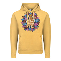 Vintage Mustard easter leopard bunny sunflower Vintage Hoodie - Artiststas