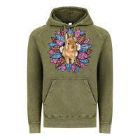 Vintage Olive easter leopard bunny sunflower Vintage Hoodie - Artiststas