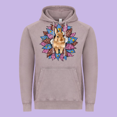 Easter Leopard Bunny Sunflower Vintage Hoodie Designed By Artiststas