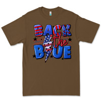 Cacao Back the blue with lightning bolt 4th of july Premium Tee - CowGirlArtShop