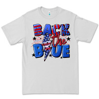 Dove Grey Back the blue with lightning bolt 4th of july Premium Tee - CowGirlArtShop