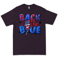 Plum Back the blue with lightning bolt 4th of july Premium Tee - CowGirlArtShop