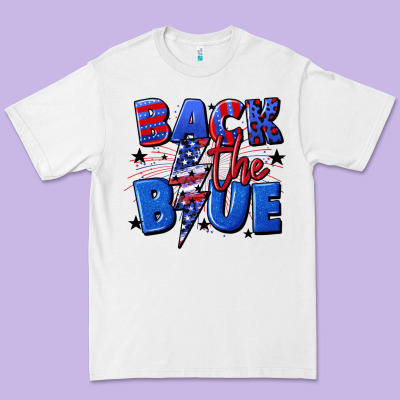 Back The Blue With Lightning Bolt 4th Of July Premium Tee Designed By Cowgirlartshop