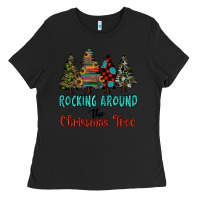 Black rocking around the christmas tree, Rocking, Around The, Christmas Tree Ladies Tee - RanaPortraitStore