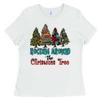 White rocking around the christmas tree, Rocking, Around The, Christmas Tree Ladies Tee - RanaPortraitStore