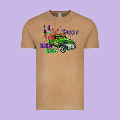Mardi Gras With Truck Vintage Tee Designed By Adodesignshop