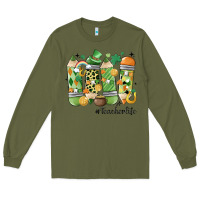 Army Green retro patricks day teacher life Long Sleeve Tee - MaliasSmallBusiness