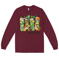 Burgundy retro patricks day teacher life Long Sleeve Tee - MaliasSmallBusiness