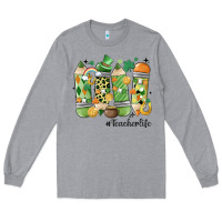 Heather Grey retro patricks day teacher life Long Sleeve Tee - MaliasSmallBusiness