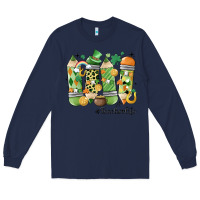 Navy retro patricks day teacher life Long Sleeve Tee - MaliasSmallBusiness