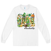 White retro patricks day teacher life Long Sleeve Tee - MaliasSmallBusiness