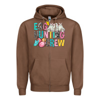 Chestnut Egg Hunting Crew Easter Zipper Hoodie - BundleAndBundleShop