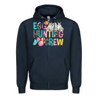 Navy Egg Hunting Crew Easter Zipper Hoodie - BundleAndBundleShop