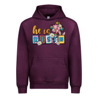 Mauve Wine Easter Day He is risen Urban Hoodie - OliviaCreatesArt