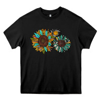 Black western sunflowers Heavy Core Tee - RanaPortraitStore