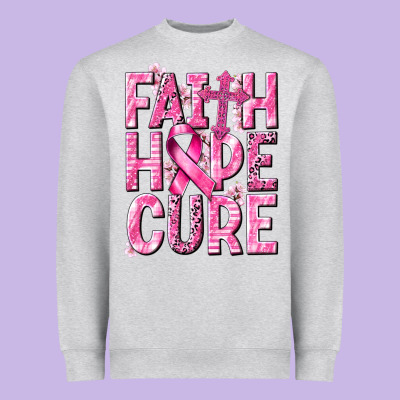 Faith Hope Cure Cancer Heavyweight Sweatshirt Designed By Nancycooperartshop
