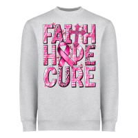Heather Grey faith hope cure cancer Heavyweight Sweatshirt - NancyCooperArtShop