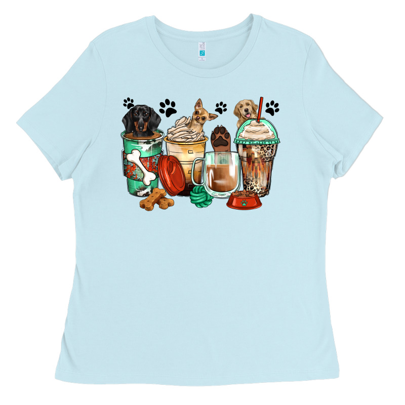 Dog Coffee Cups Ladies Tee by Zillion Design Studio | Teevron