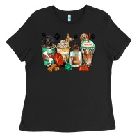 Black dog coffee cups Ladies Tee - Zillion Design Studio