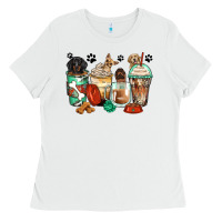 White dog coffee cups Ladies Tee - Zillion Design Studio
