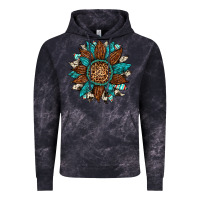 Cloud Black gemstone cowhide leopard turquoise sunflower Vintage Hoodie - Artiststas