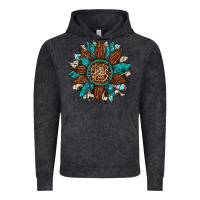 Vintage Black gemstone cowhide leopard turquoise sunflower Vintage Hoodie - Artiststas