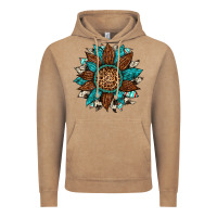 Vintage Coffee gemstone cowhide leopard turquoise sunflower Vintage Hoodie - Artiststas